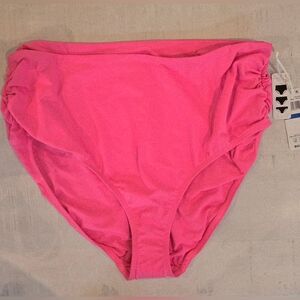 ANNE COLE Vibrant Pink Bikini Bottom, Convertible Rise, NWT, XL